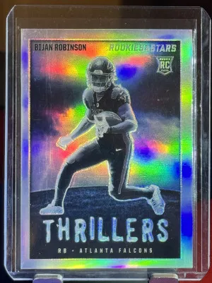 2023 Panini Rookie & Stars Bijan Robinson #TH-2 Silver Thrillers Prizm front
